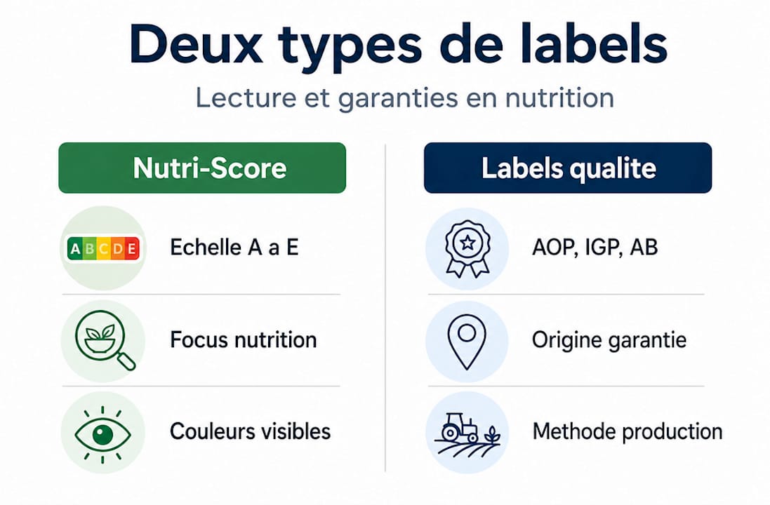 Infographie : Nutri-Score face aux labels de qualité – quelles différences ?