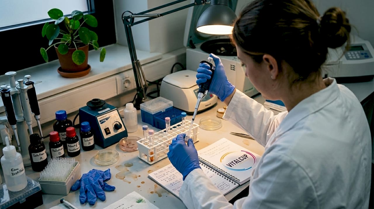 Un technicien procède au prélèvement d’un échantillon dans le cadre du contrôle qualité.