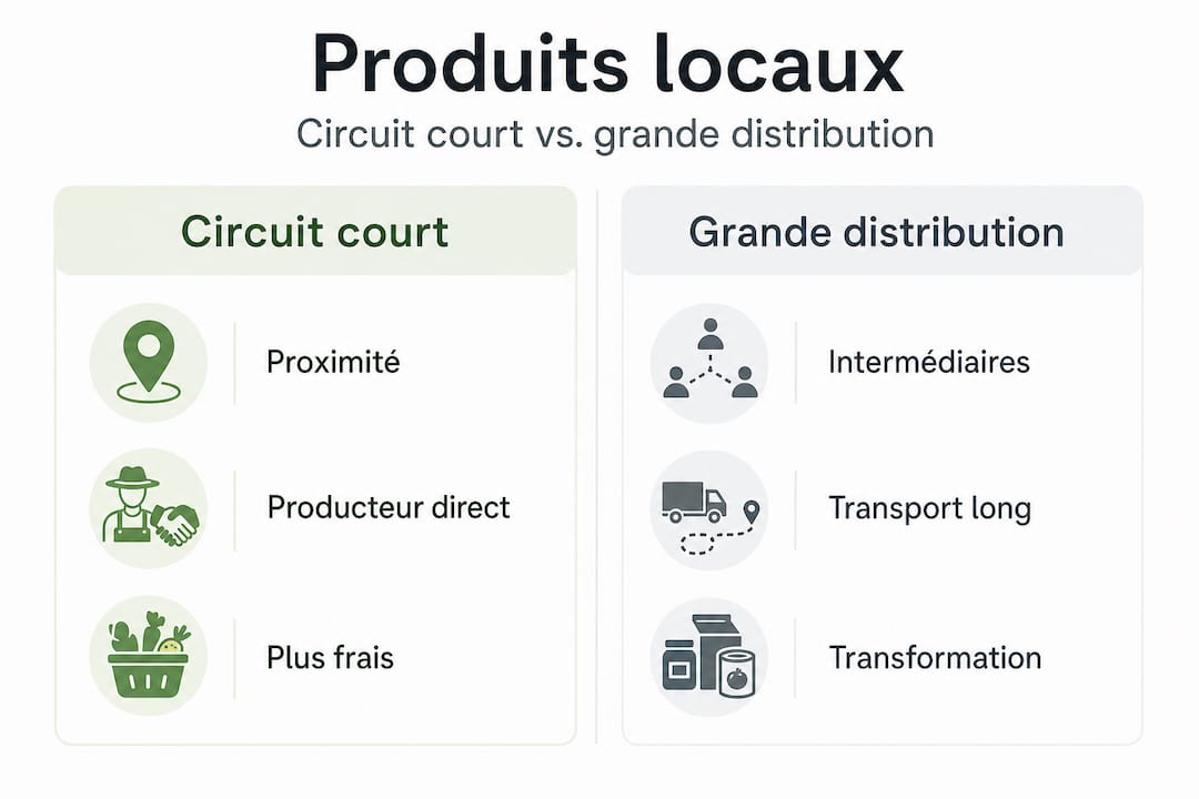 Infographie : le match entre les circuits courts et la grande distribution