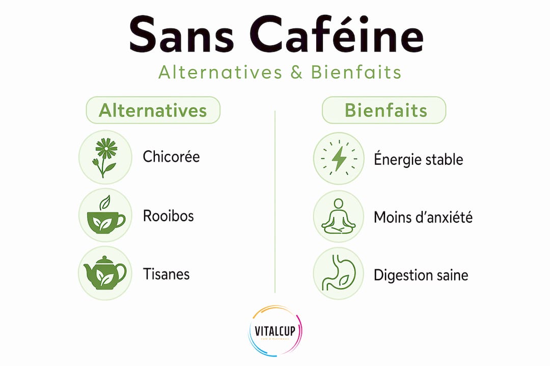 Infographie : tour d’horizon des boissons sans caféine et de leurs bienfaits