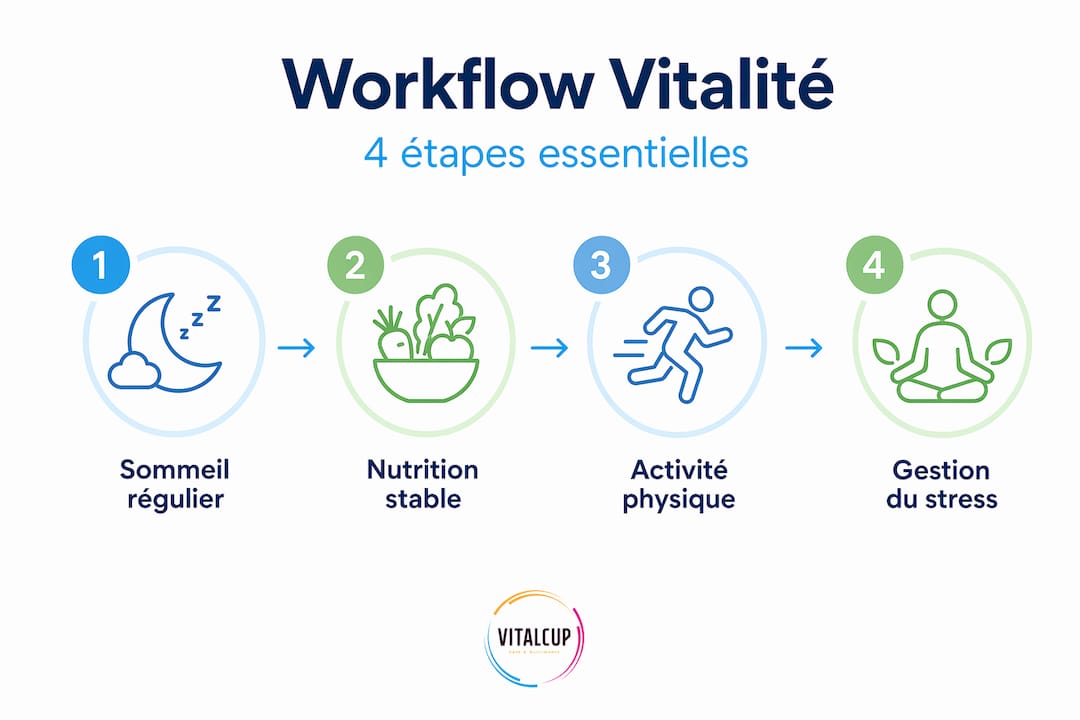 Infographie : les étapes clés pour atteindre une vitalité au top