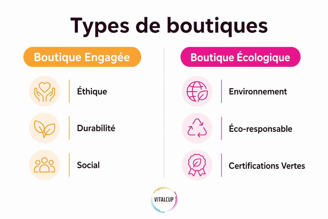 Infographie : le match entre boutiques responsables et commerces éco-friendly