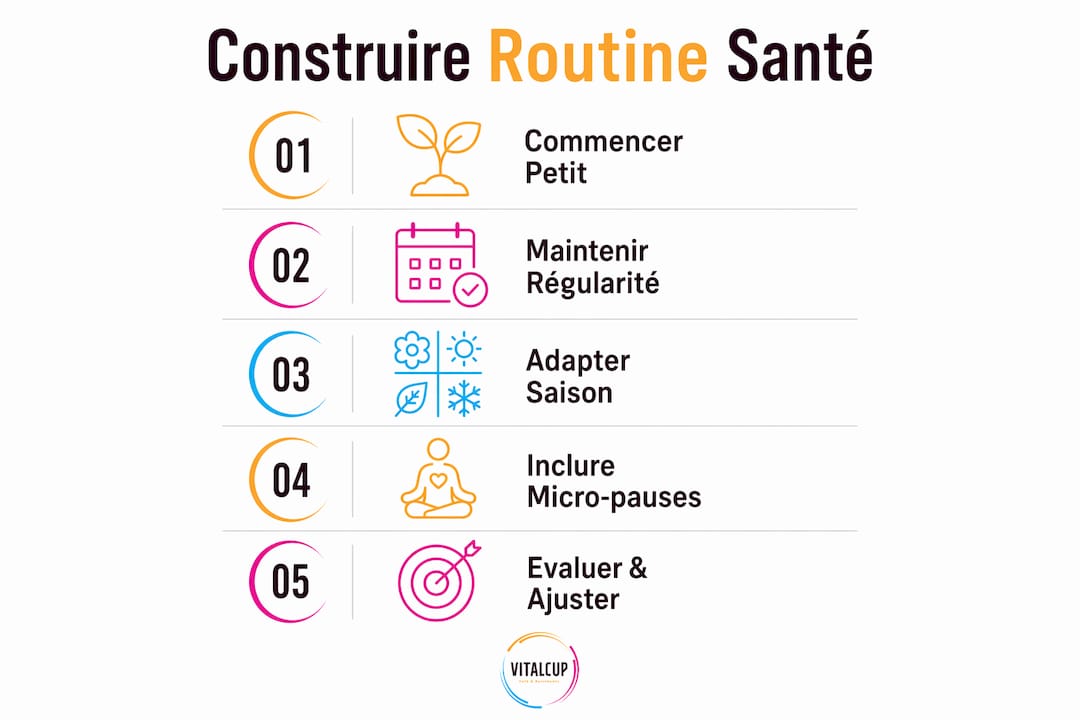 Infographie : les étapes clés pour adopter une routine santé efficace