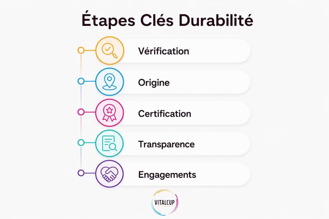 Découvrez en un coup d’œil les grandes étapes pour adopter une démarche durable grâce à notre infographie.