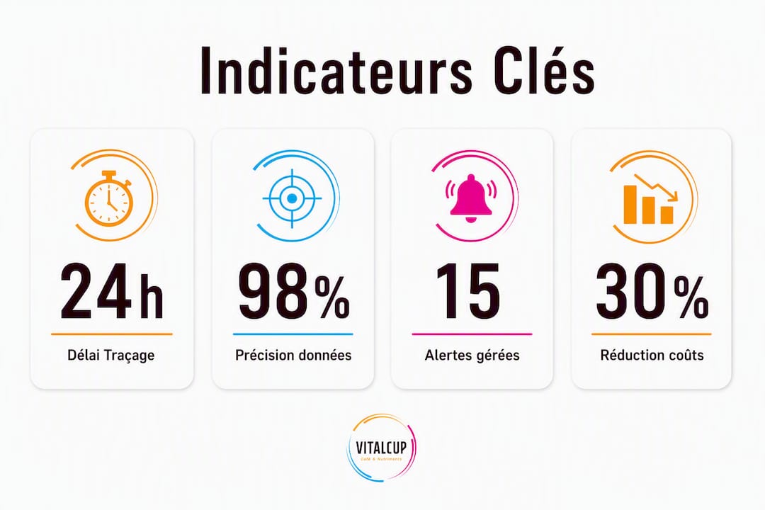 Découvrez en un coup d’œil les principaux indicateurs de la traçabilité alimentaire grâce à notre infographie.