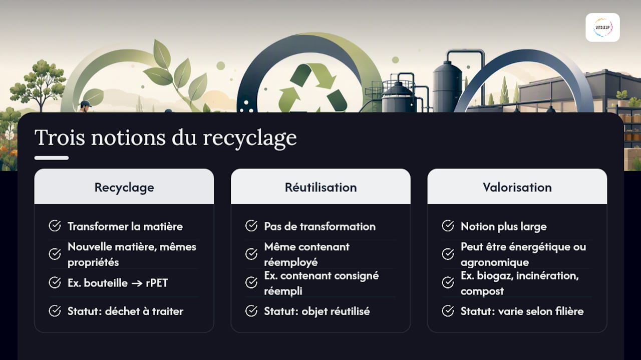 Qu'est-ce que le recyclage dans l'industrie alimentaire, au juste ? — overview diagram