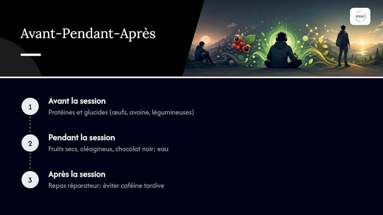 Routine alimentaire avant, pendant et après le gaming