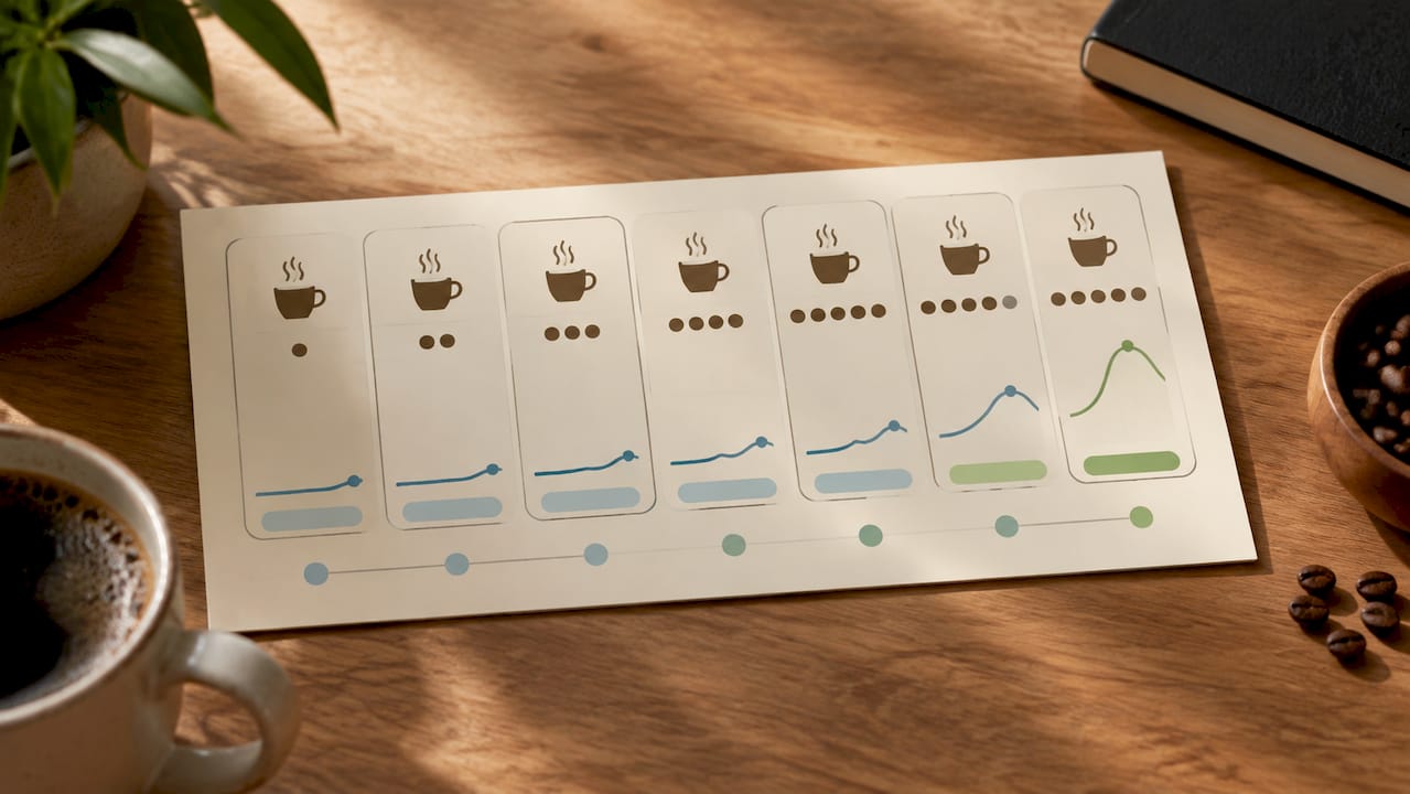 Suivi visuel de la consommation de caféine sur une semaine