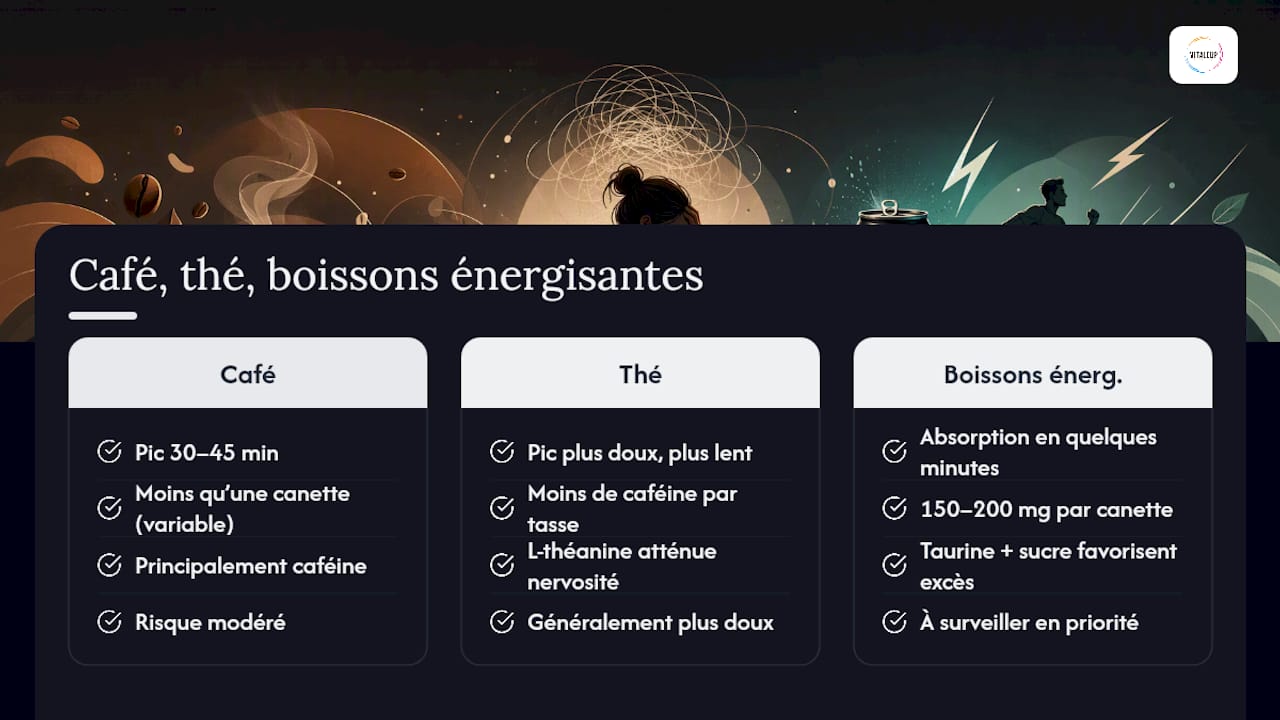 Comparaison des différentes sources de caféine