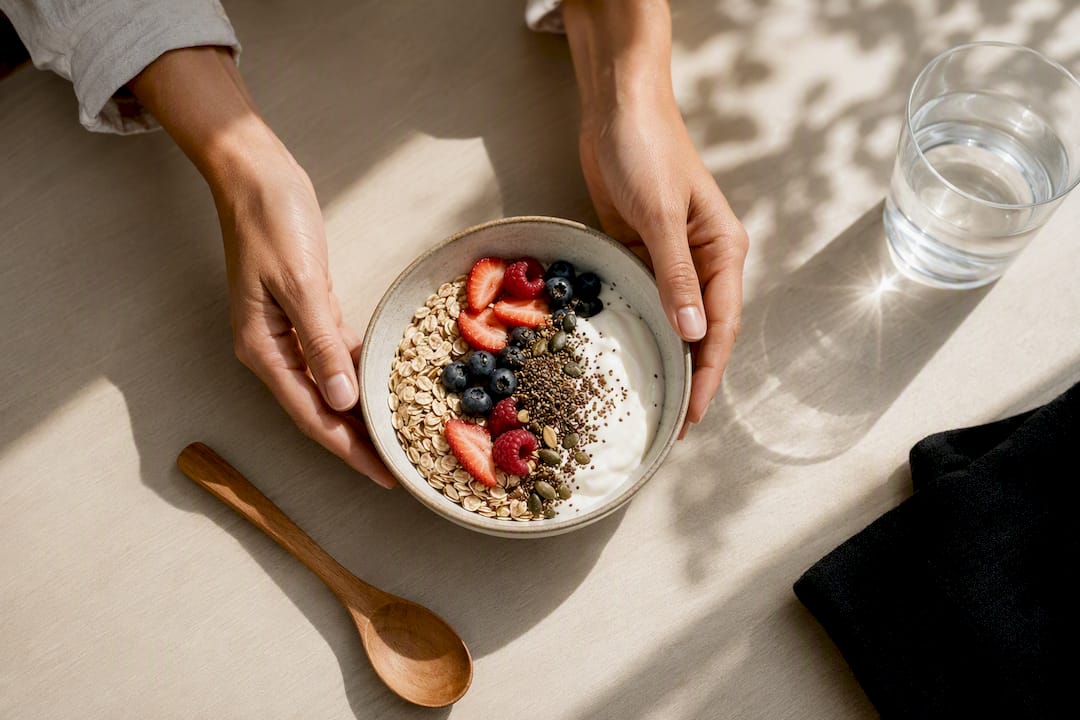 Petit-déjeuner riche en protéines et en fibres