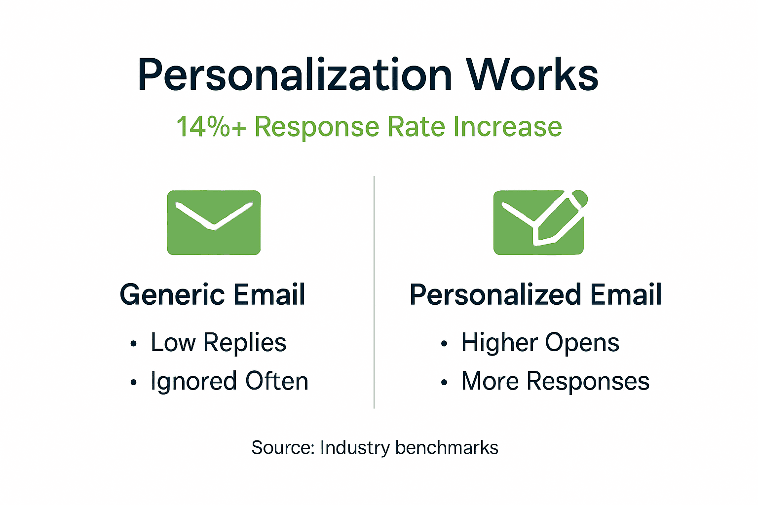 Infographic comparing generic vs personalized cold emails