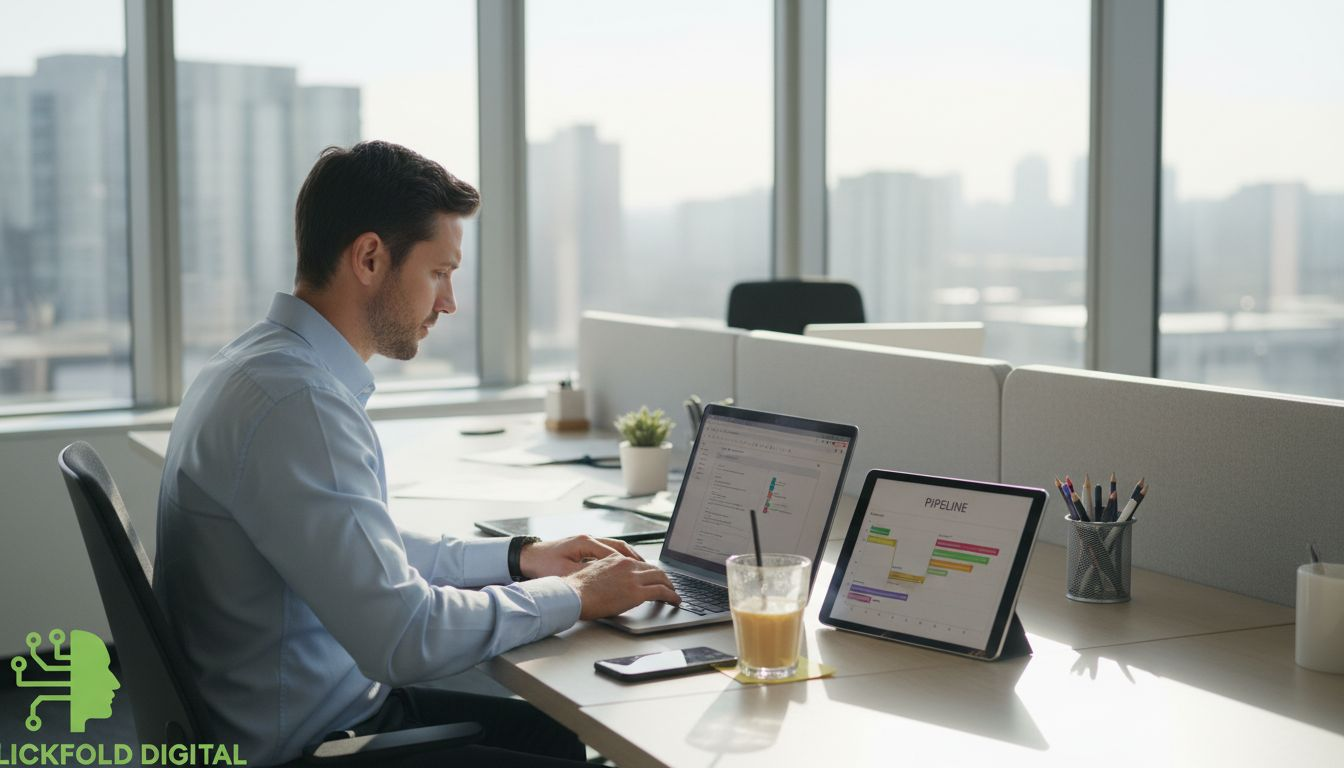 Sales manager working on AI-driven outbound tasks