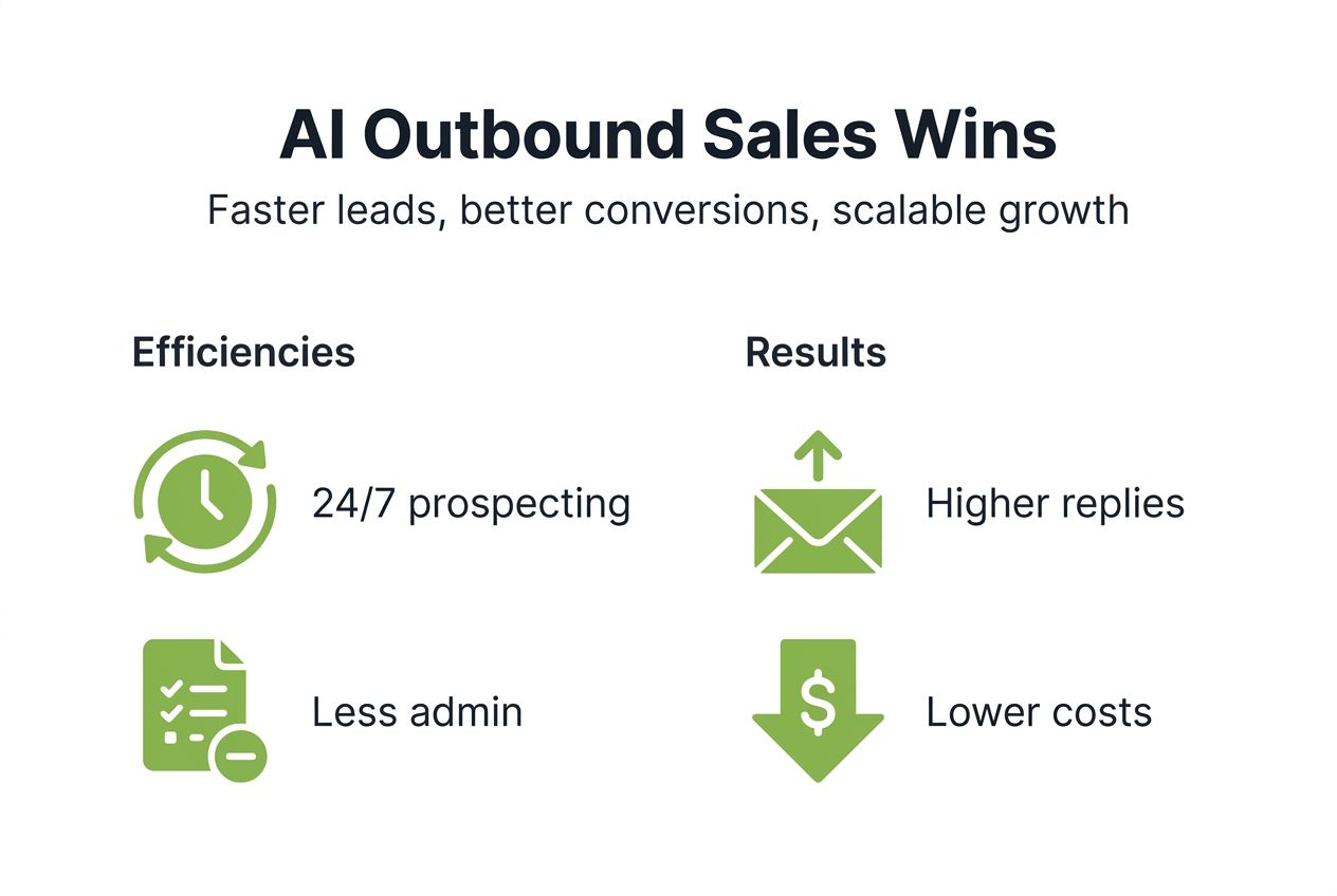 Infographic outlining AI sales benefits and results