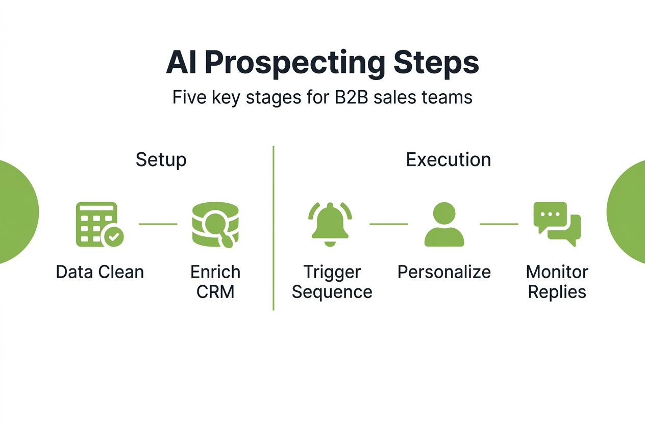 Infographic of AI prospecting workflow steps