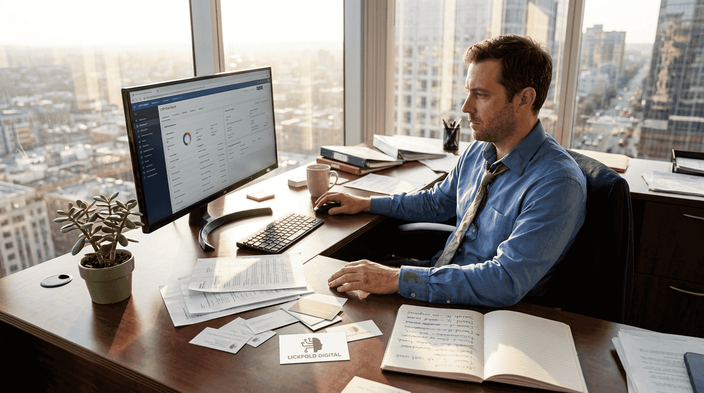 Sales manager working on AI prospecting workflow