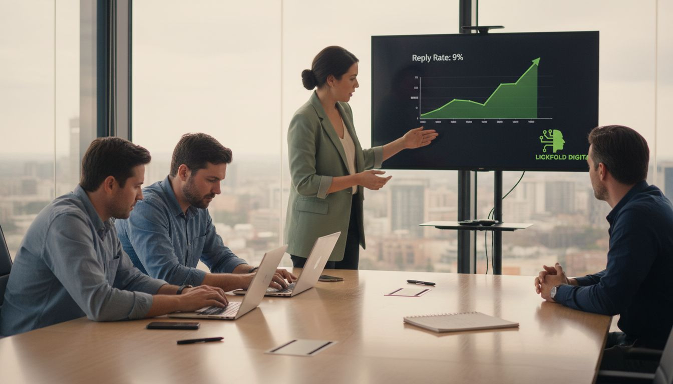 Sales team reviews AI-driven automation results