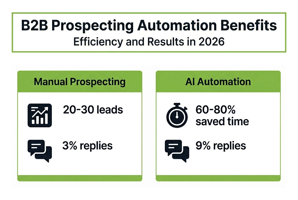 Infographic on B2B automation vs manual prospecting