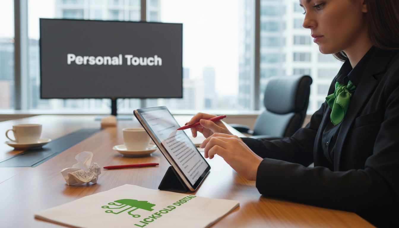 Professional edits AI message for human touch