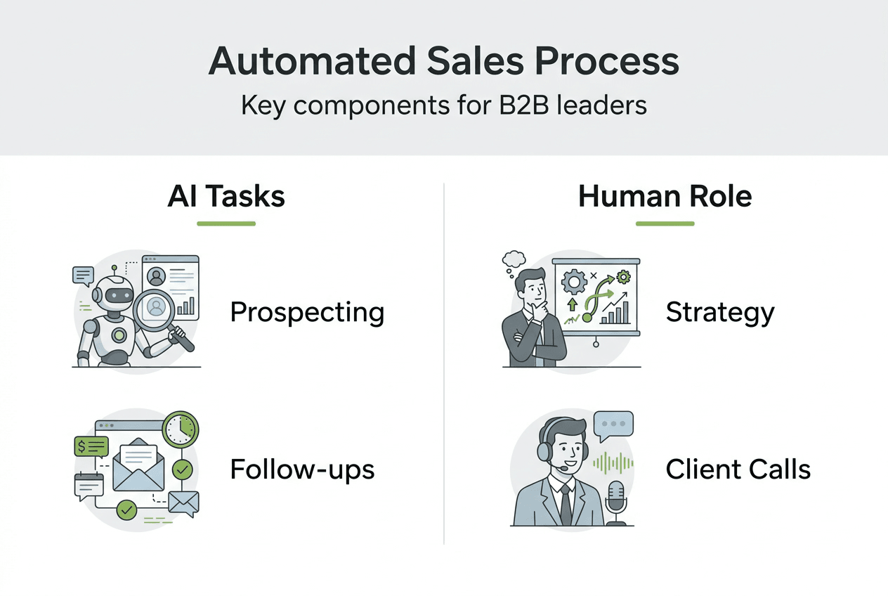 Infographic showing AI tasks vs human role