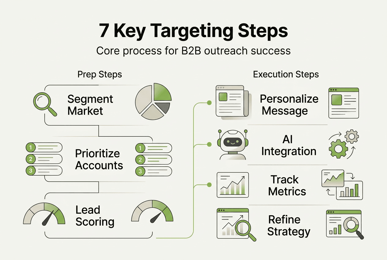 Infographic of 7-step B2B targeting process