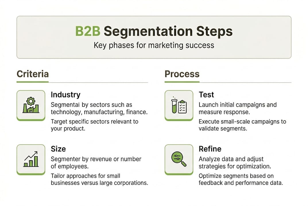 Infographic of B2B marketing segmentation steps