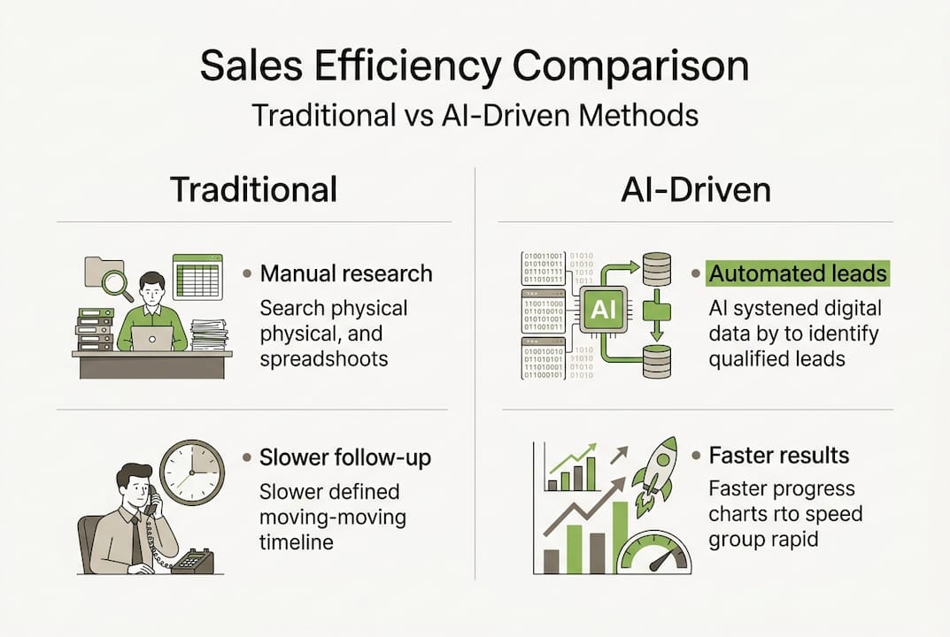 Infographic comparing traditional and AI-driven sales