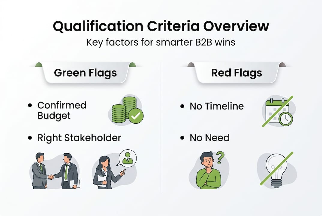 Infographic showing key B2B qualification criteria