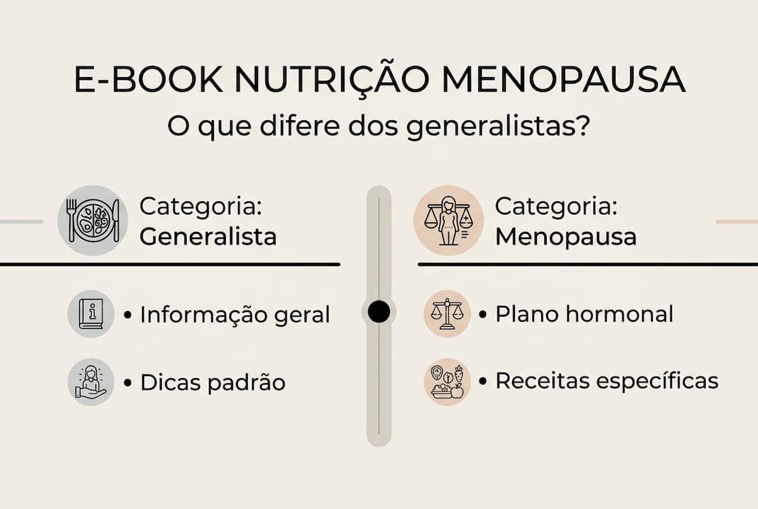 Infográfico: como estão organizados os e-books de nutrição na menopausa