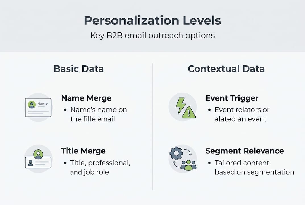 Infographic showing B2B email personalization levels