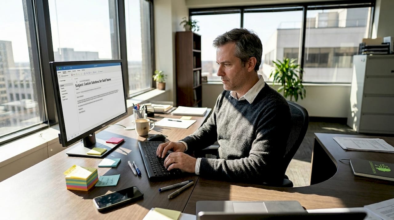 Manager drafts personalized B2B outreach email