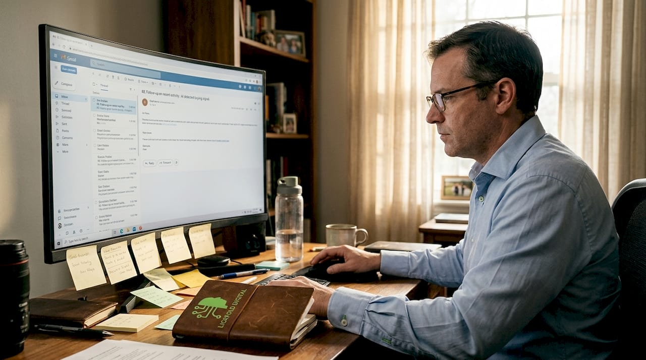 Sales specialist uses AI prospecting tool