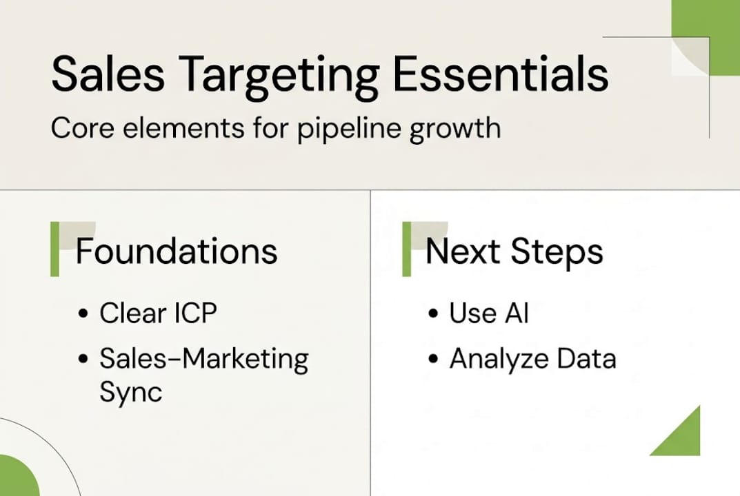 Infographic showing core sales targeting strategies