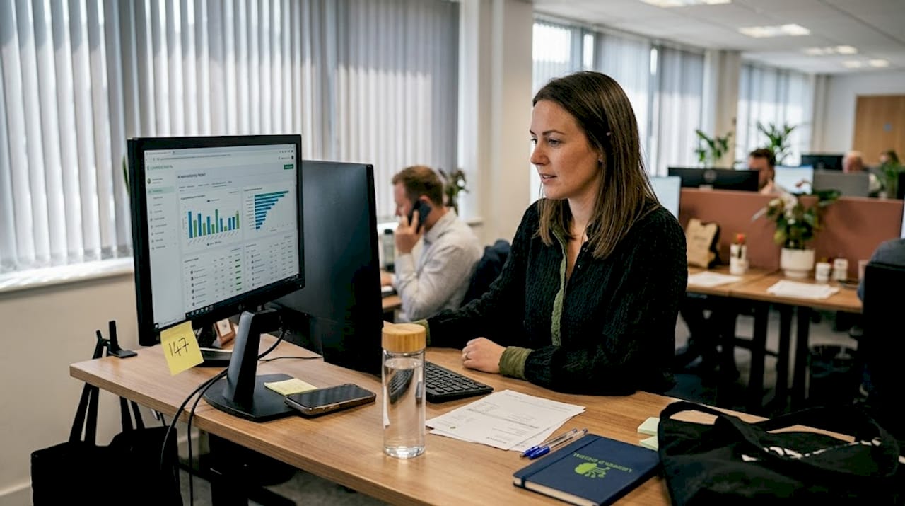 Sales professional checking AI lead scoring