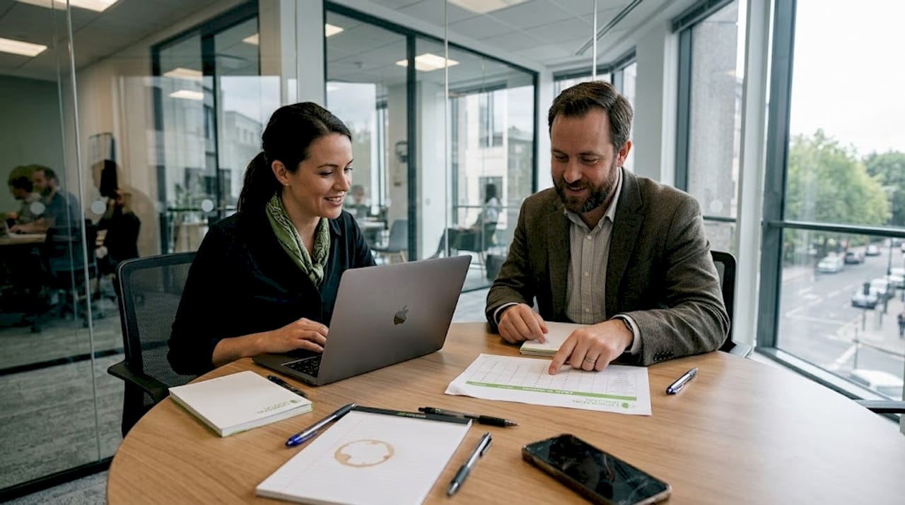 AI sales team collaborating in meeting