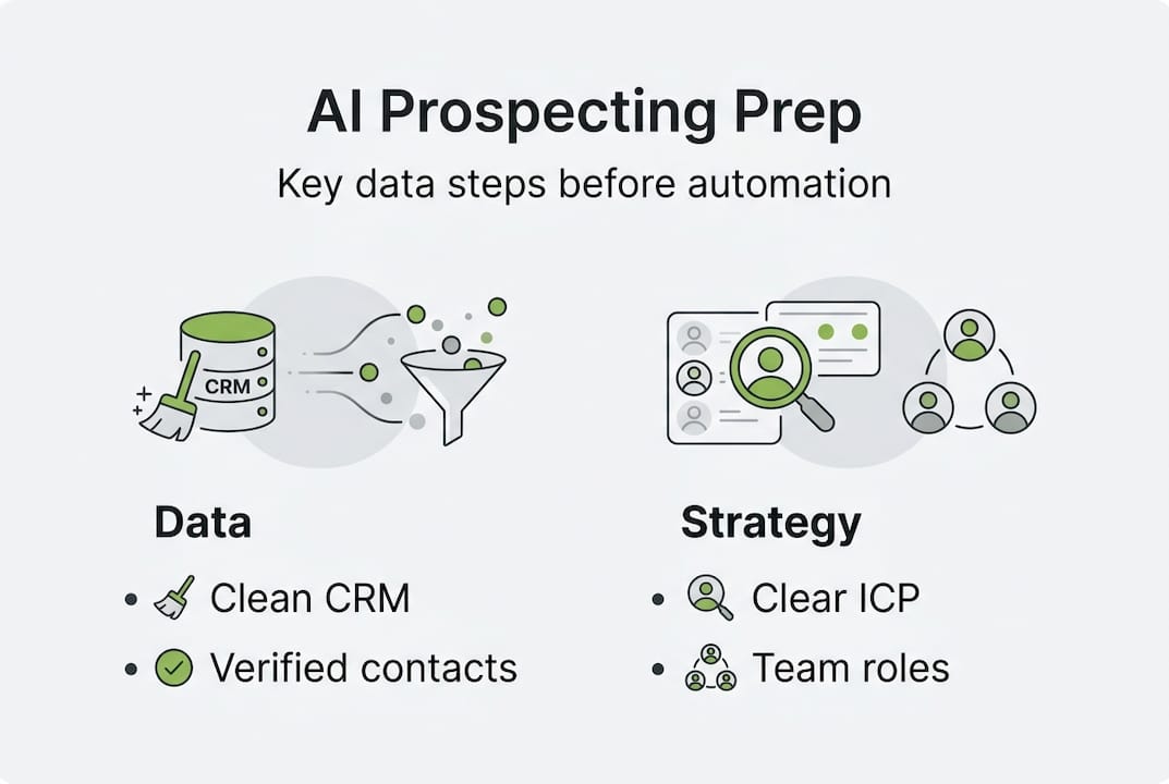 Infographic of AI prospecting data preparation