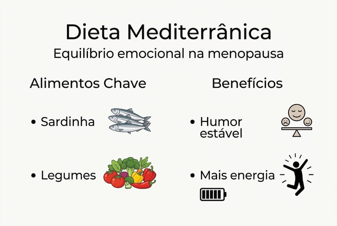 Infografia: A importância da dieta mediterrânica na saúde mental durante a menopausa