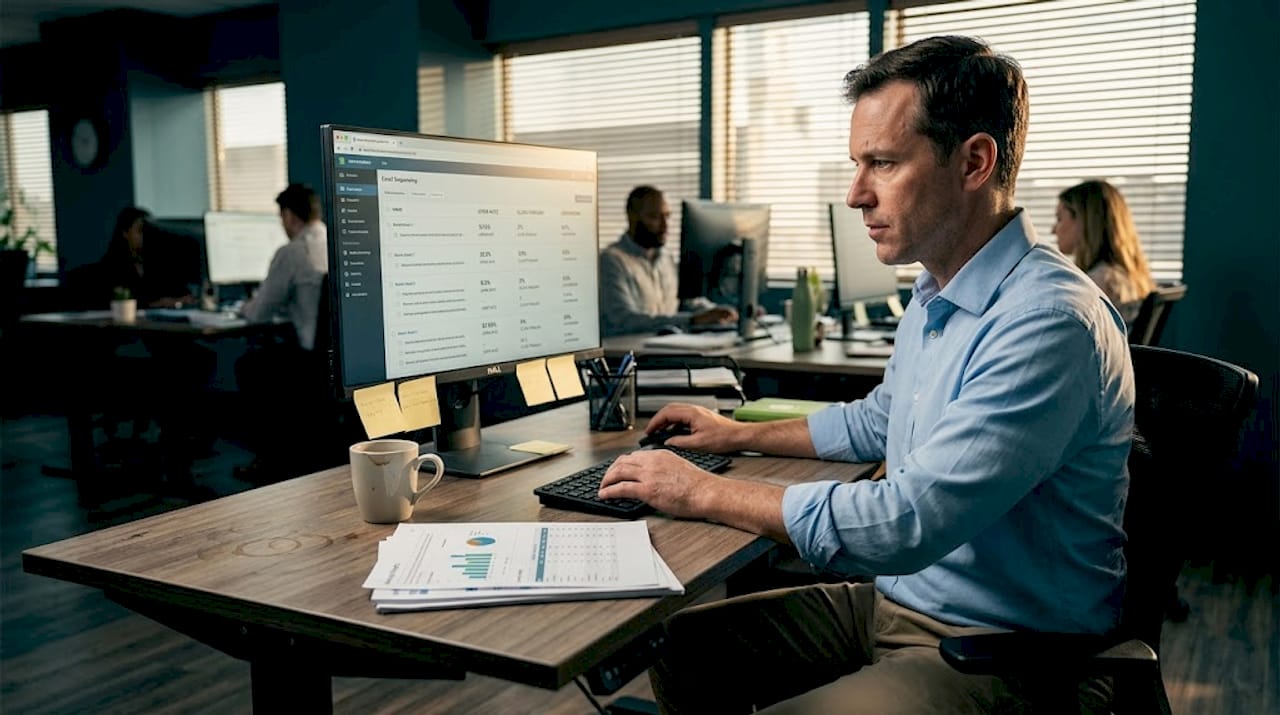 Marketer using email sequencing tool