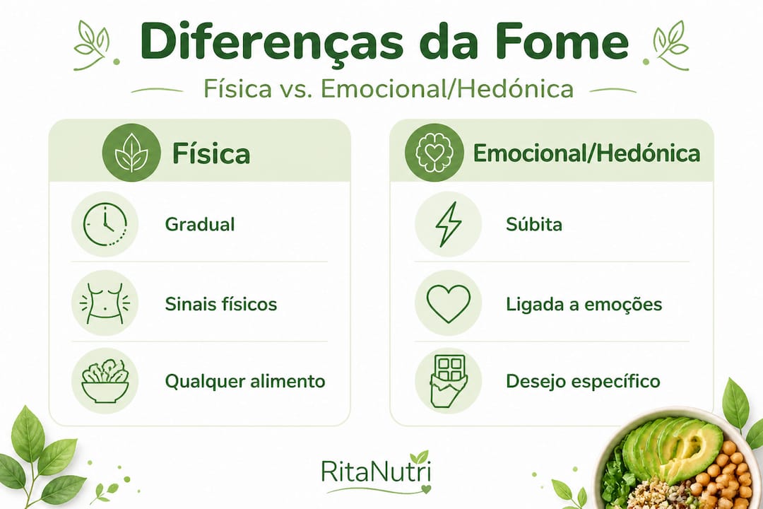 Infográfico: como distinguir a fome física da fome emocional