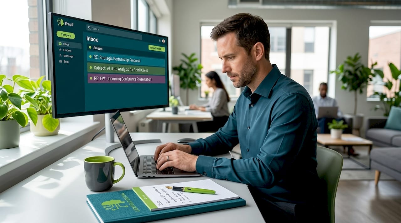 Sales manager working on B2B email delivery