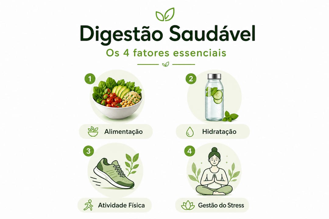 Infografia: quatro dicas essenciais para uma digestão equilibrada