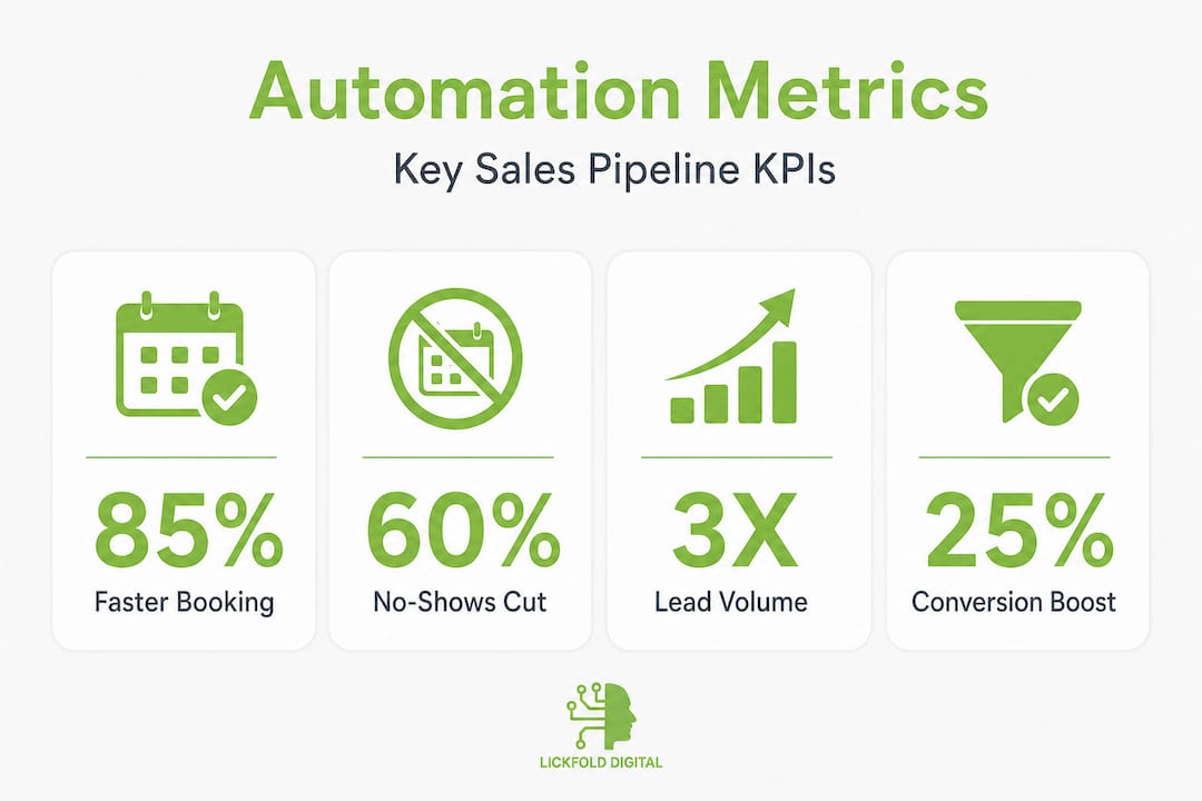 Infographic highlighting key sales automation metrics
