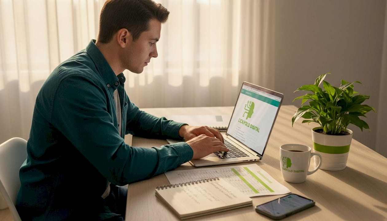 Sales rep working on manual outreach tasks