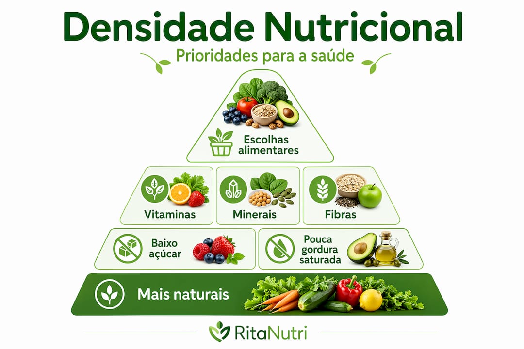 Pirâmide ilustrativa das prioridades em termos de densidade nutricional