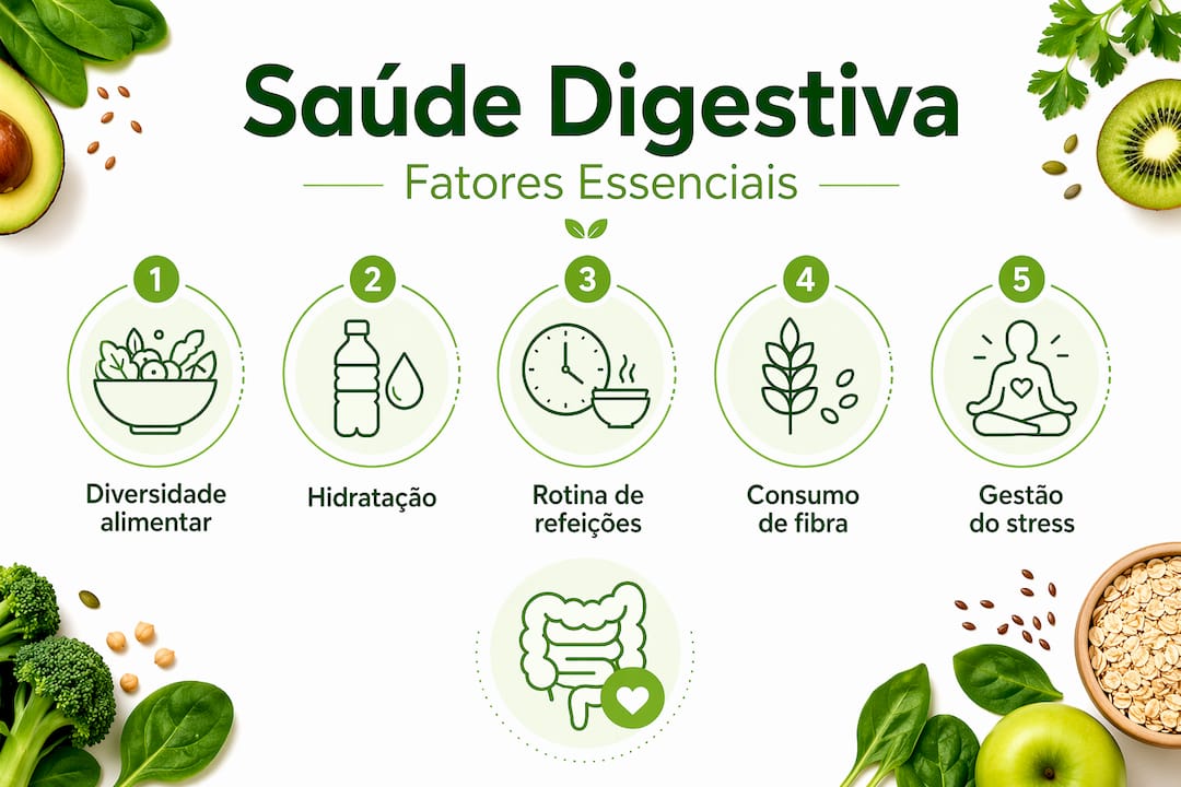 Infográfico: Os principais fatores para uma boa saúde digestiva