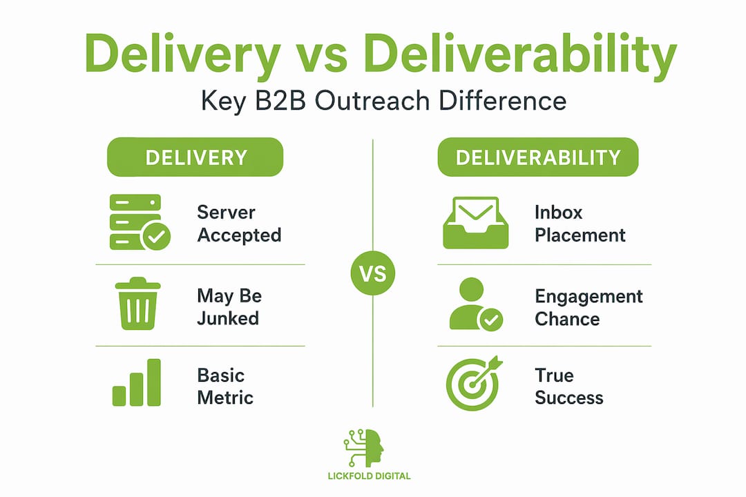 Infographic comparing delivery and deliverability