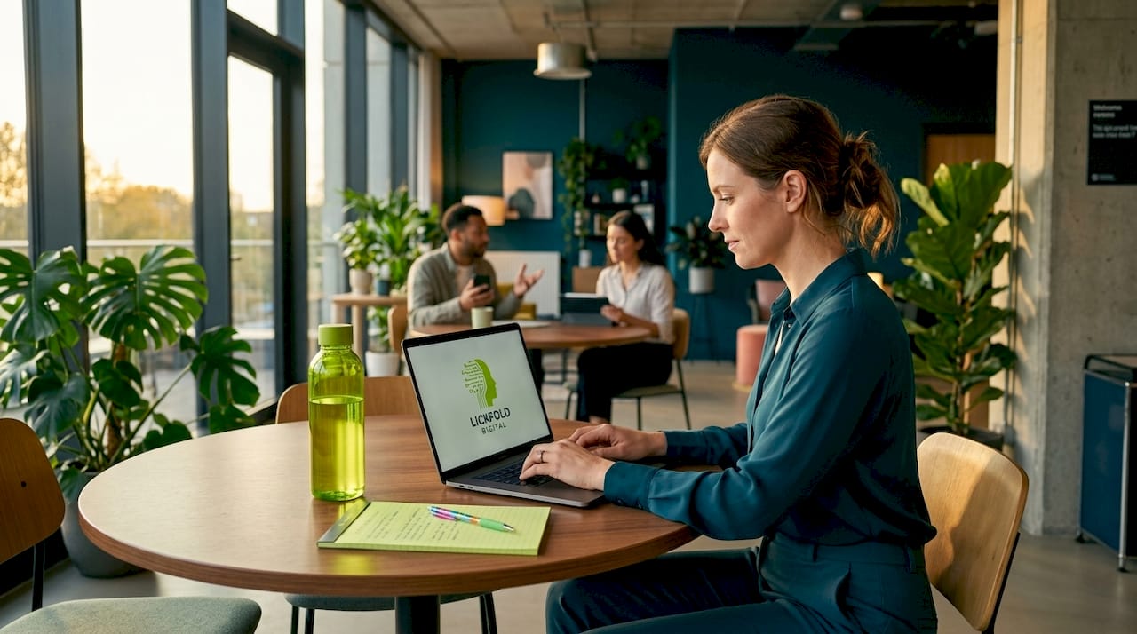 Sales professionals drafting outreach emails in office