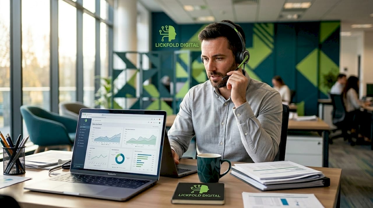 Sales representative making a cold call