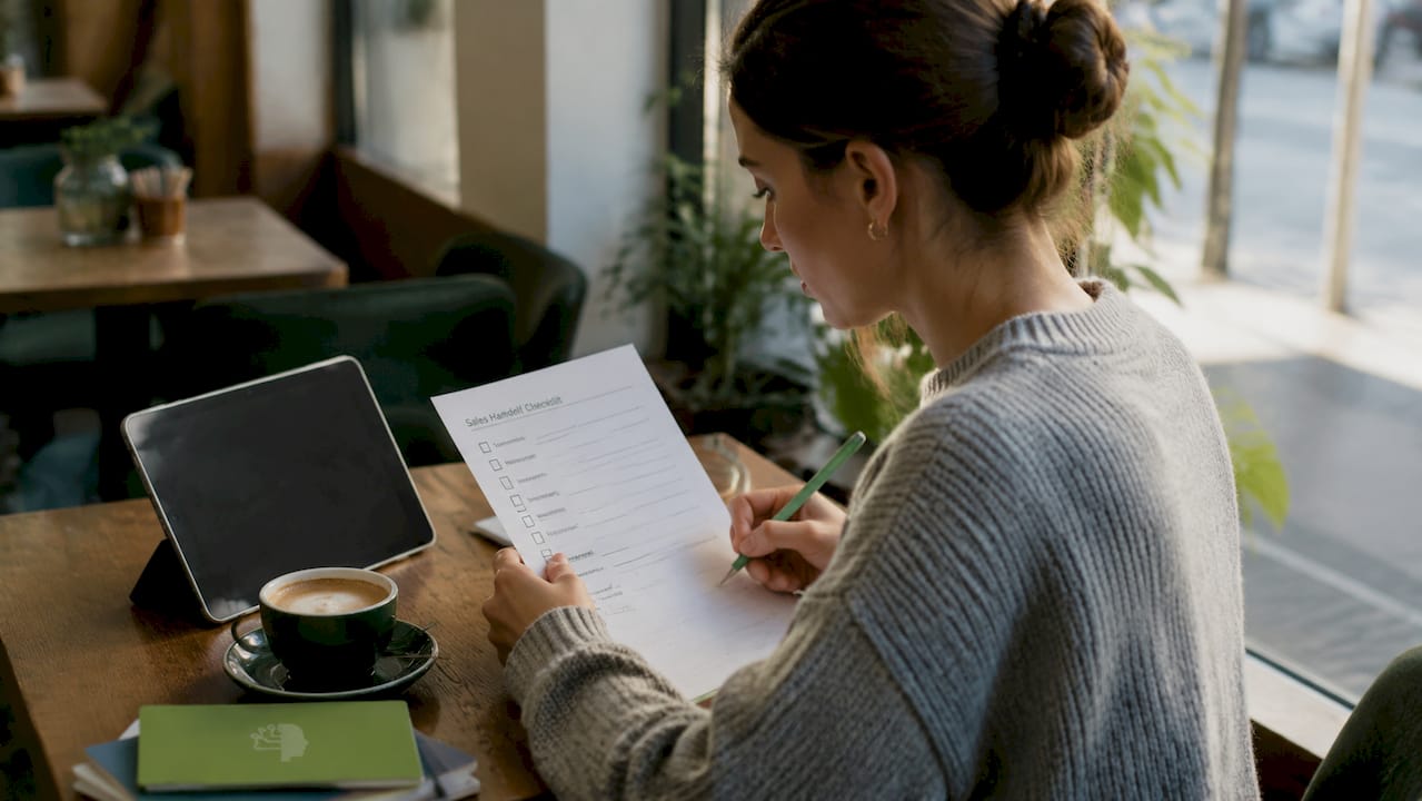 Filling sales handoff checklist form
