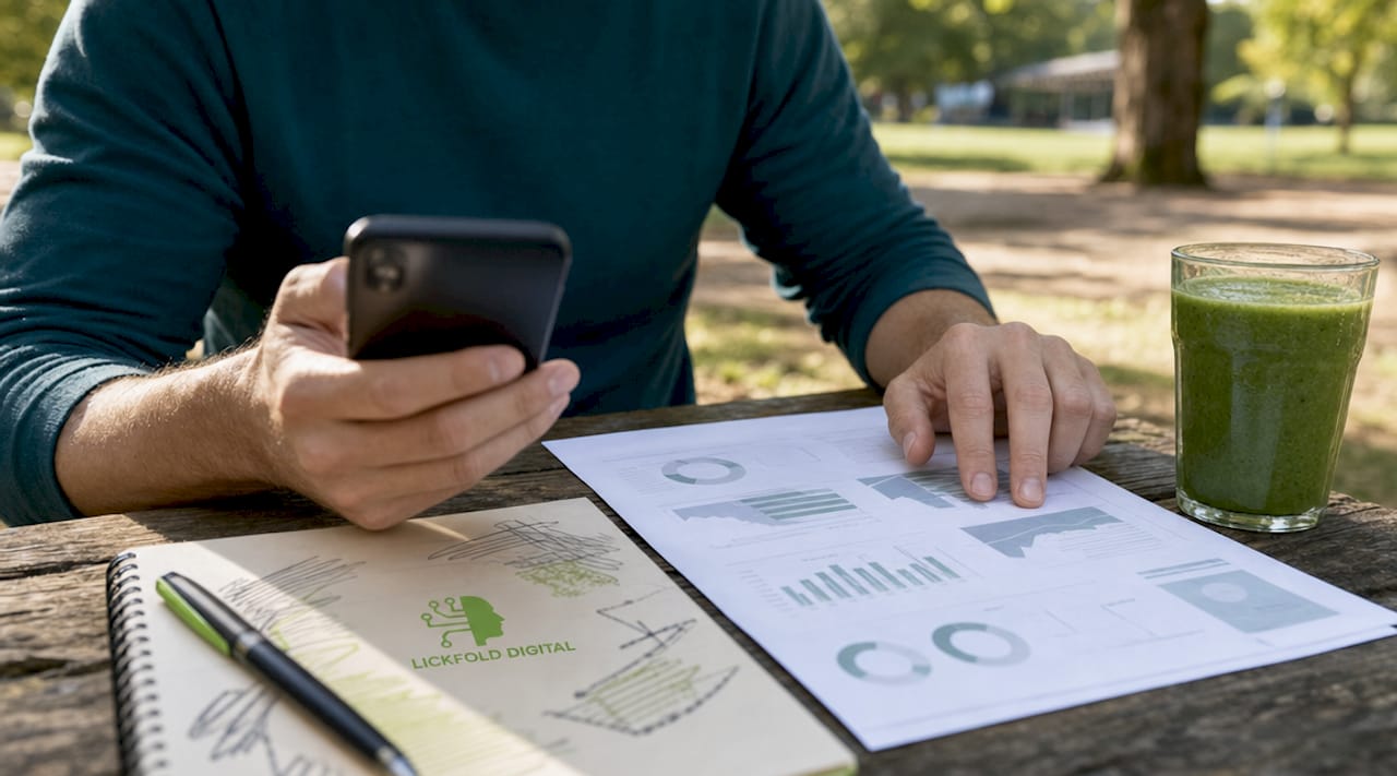 Hands reviewing email campaign performance metrics