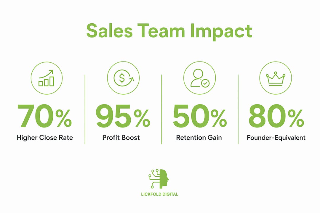 Infographic showing dedicated sales team impact statistics